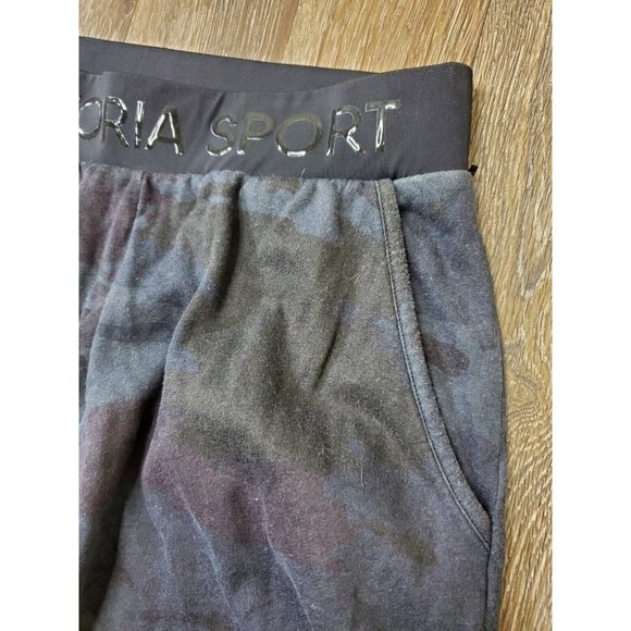 Victoria Sport Women's S Gray Camo Jogger Sweat Pants Elastic Waist Slit Pocket - Picture 11 of 12